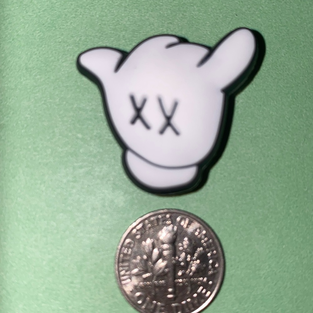 (10 for $15) KAWS Hand w/ Glove Gesture Crocs Shoe Charms